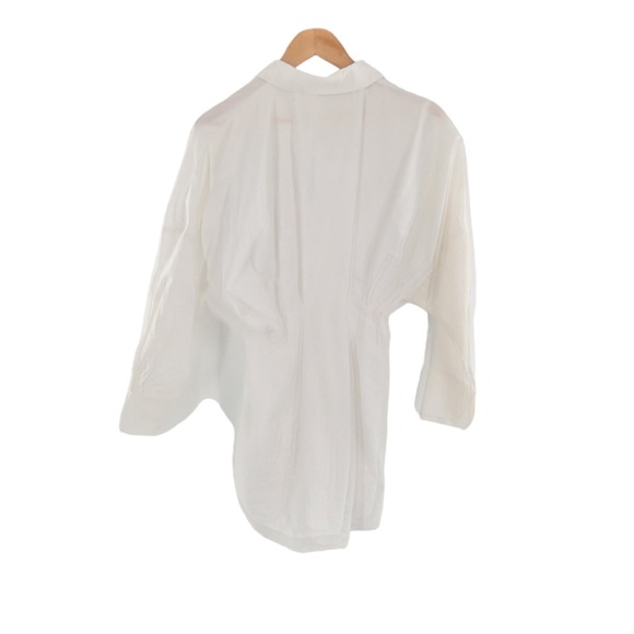 Zara‎ Women Pleated Poplin Shirt White Bloggers Fav Sz Extra Small - Picture 3 of 8